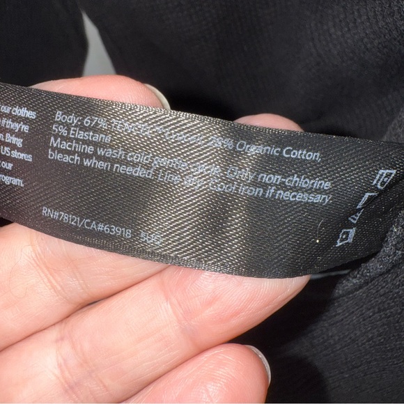 Eileen Fisher Oversized Waffle Knit hooded Top-Pullover-Black-Size Medium - Picture 6 of 8